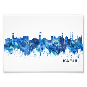 Kabul Afghanistan Skyline Blue Photo Print