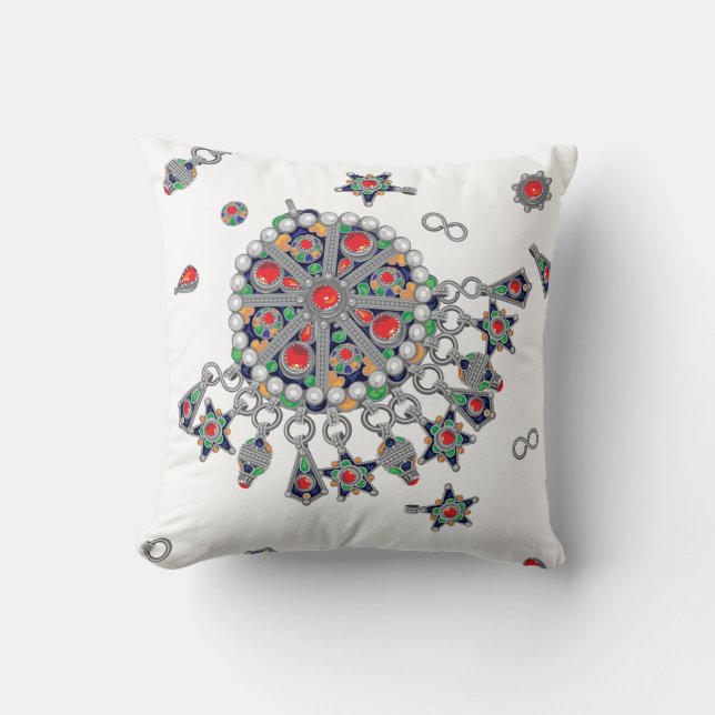 Kabyle jewelry throw pillow (Front)