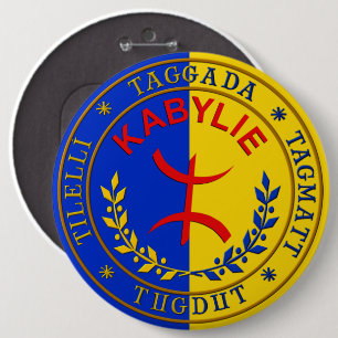 Kabylie laïque, badge rond 15 cm.