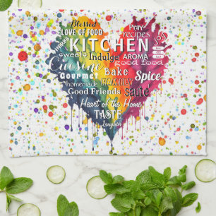KAC-Kitchen Words and Terms Heart  Kitchen Towel