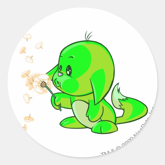 Kacheek Glowing Classic Round Sticker (Front)