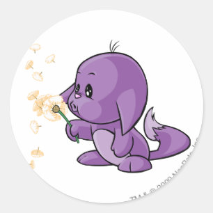 Kacheek Purple Classic Round Sticker