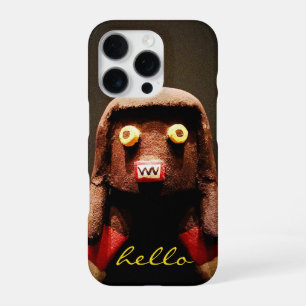 Kachina Doll Face Photo Hello Script Bold Graphic iPhone 16 Pro Case