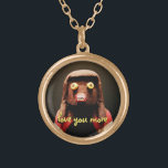 Kachina Doll Face Photo Love You More Script Cute Gold Plated Necklace<br><div class="desc">“Love you more.” Who can resist a face like this? Keep happy thoughts of your loved one close to your heart whenever you wear this cute and colourful photography charm necklace. This necklace comes in small, medium and large sizes, as well as both square and circle shapes. You can order...</div>