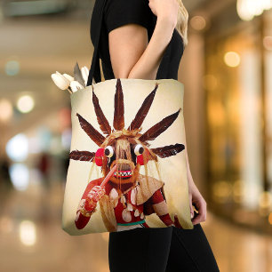 Kachina Doll Native American Wood Simple Bold Fun Tote Bag