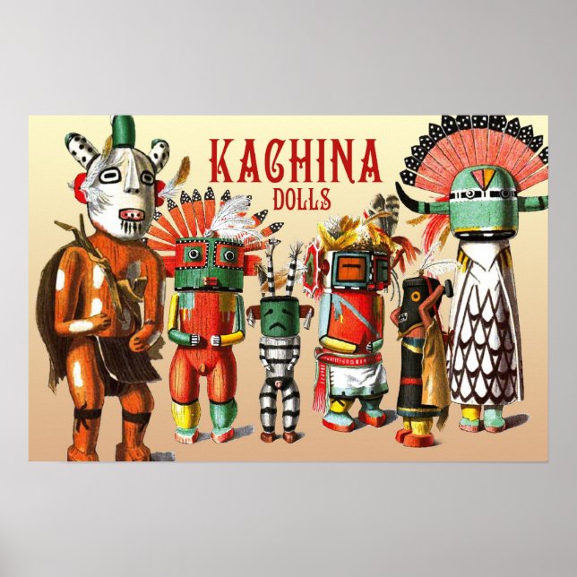 Kachina dolls of the Hopi Native American Tribe Poster (Front)