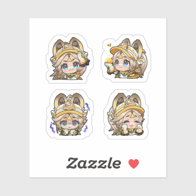 Kachina Genshin Impact 4 Pack Sticker Sheet (Sheet)