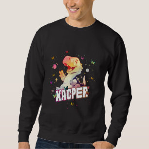 KACPER - Cute Boy Name with cute Dinosaur Sweatshirt