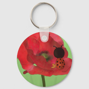 Käfer im Mohn Keychain