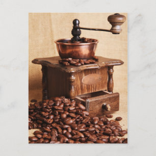 Kaffeebohnen Kaffeemühle Postcard