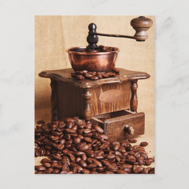 Kaffeebohnen Kaffeemühle Postcard (Front)