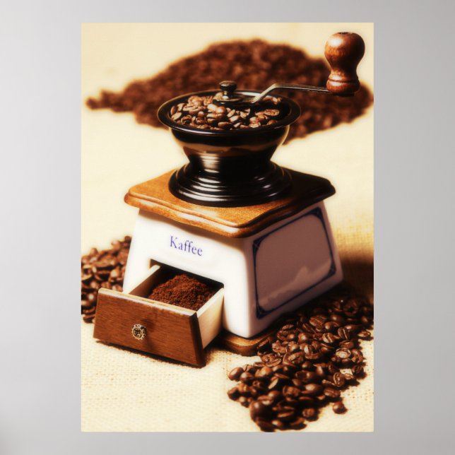Kaffeemühle Küchenbild Poster (Front)