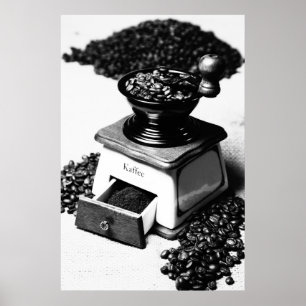 Kaffeemühle Schwarz Weiß Küchenbild Poster