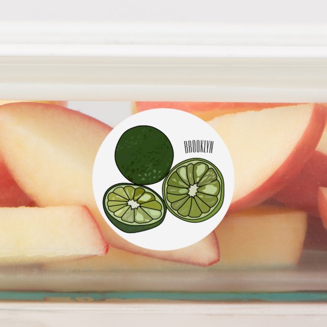 Kaffir lime cartoon illustration (Affixed)