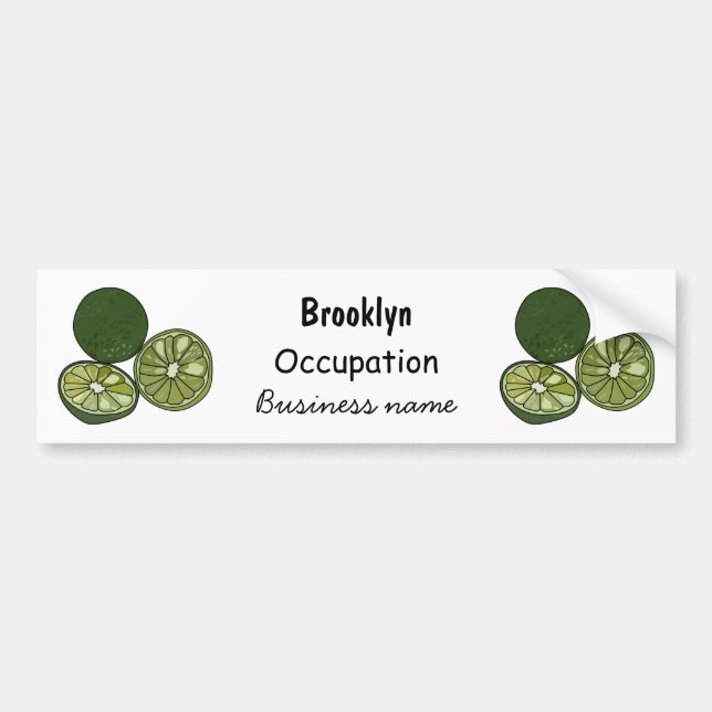 Kaffir lime cartoon illustration bumper sticker (Front)