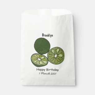 Kaffir lime cartoon illustration favour bag