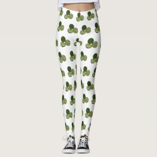 Kaffir lime cartoon illustration leggings