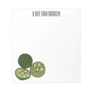Kaffir lime cartoon illustration notepad