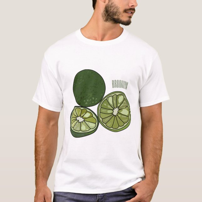 Kaffir lime cartoon illustration T-Shirt (Front)