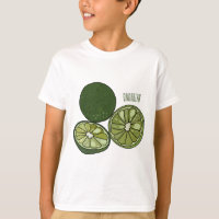 Kaffir lime cartoon illustration