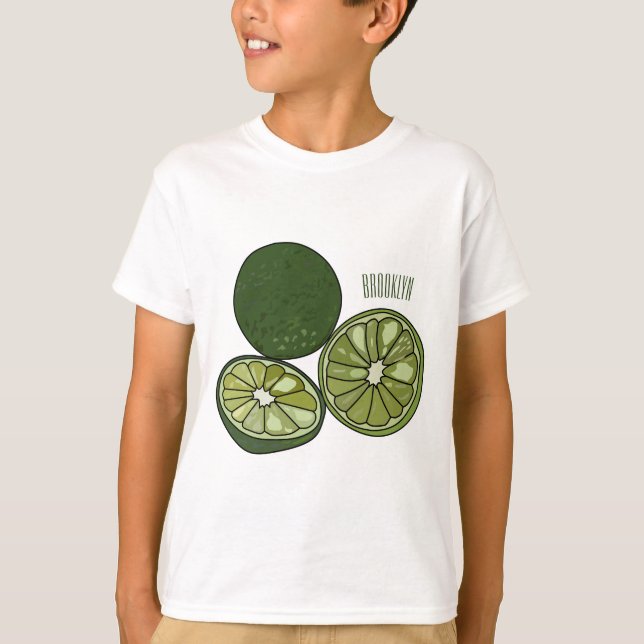Kaffir lime cartoon illustration T-Shirt (Front)