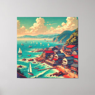 (Kagayaku Umibe) – Shining Seaside Canvas Print
