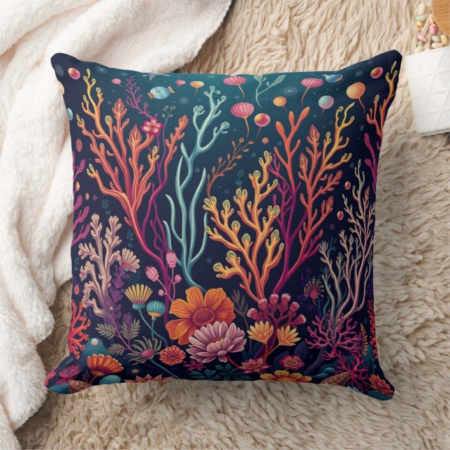 Kagu Sango Deep Sea Inspiration Throw Pillow (Blanket)