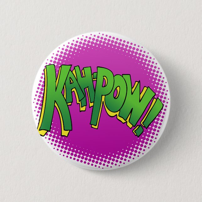 Kah Pow Comic Book Text 2 Inch Round Button (Front)