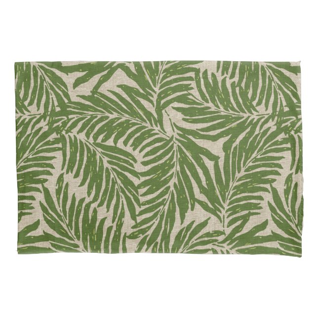 Kahanu Palms Hawaiian Linen Texture Pillowcase (Front)