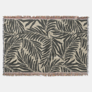 Kahanu Palms Hawaiian Linen Texture Throw Blanket