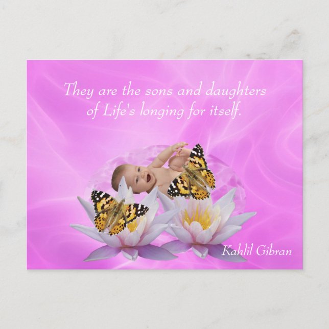 Kahlil Gibran about children Postcard (Front)
