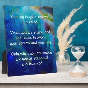 Kahlil Gibran on Joy and Sorrow Plaque