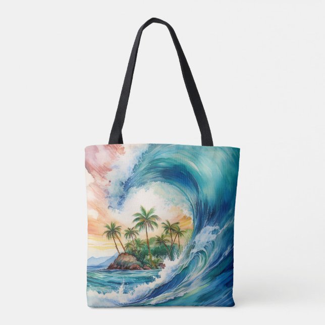Kai Aloha Motu Aquarelle Wave Beach sac (Dos)