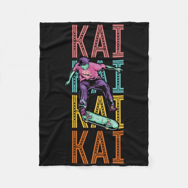Kai Custom Skateboarding Hob  Fleece Blanket (Front)