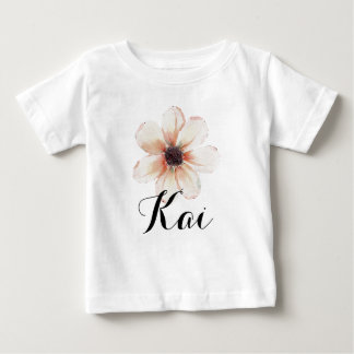 Kai Name Baby Girls Reveal Newborn Pink Flower T-Shirt