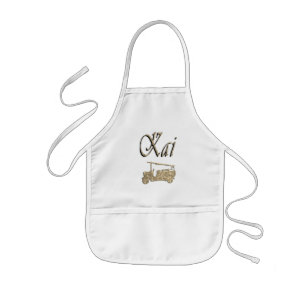 Kai Name With Fire Truck,   Kids Apron