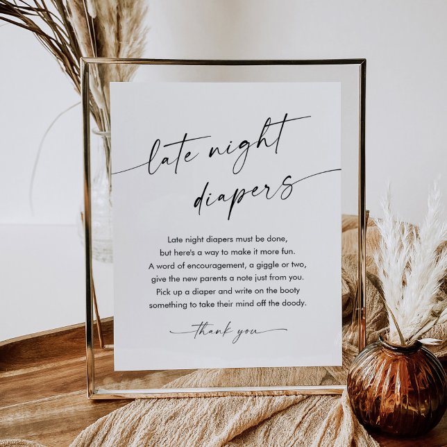 KAIA Late Night Diapers Baby Shower Sign (Creator Uploaded)