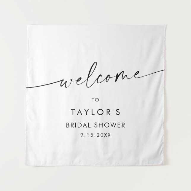 KAIA Minimalist Bridal Shower Welcome  Tapestry (Front)