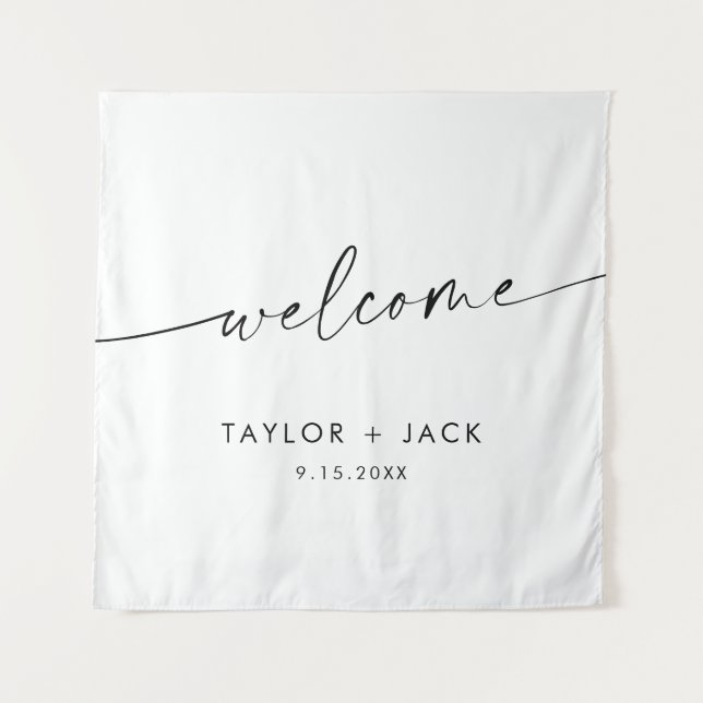 KAIA Minimalist Wedding Welcome  Tapestry (Front)