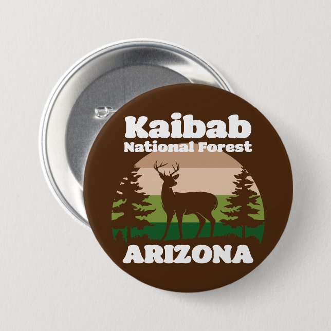 Kaibab National Forest Arizona 3 Inch Round Button (Front & Back)