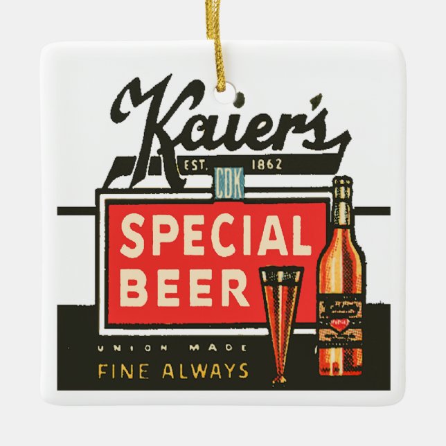 Kaier's Special Beer Ceramic Ornament (Front)