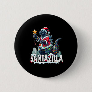 Kaiju Christmas Santazilla Japanese Monster Dinosa 2 Inch Round Button