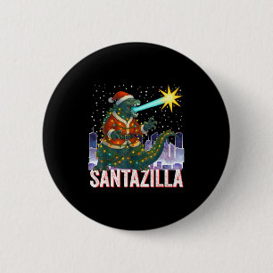 Kaiju Christmas Santazilla Japanese Monster Dinosa 2 Inch Round Button