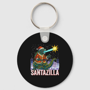 Kaiju Christmas Santazilla Japanese Monster Dinosa Keychain