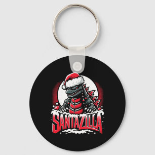 Kaiju Christmas Santazilla Japanese Monster Dinosa Keychain