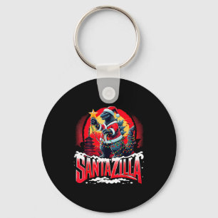 Kaiju Christmas Santazilla Japanese Monster Dinosa Keychain