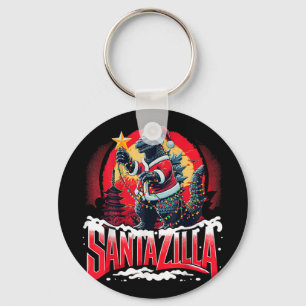 Kaiju Christmas Santazilla Japanese Monster Dinosa Keychain