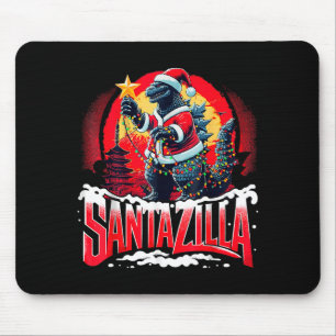 Kaiju Christmas Santazilla Japanese Monster Dinosa Mouse Pad