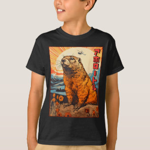 Kaiju Groundhog Monster Vintage Anime Manga Retro  T-Shirt