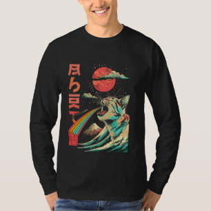 Kaiju Monster Japanese Art Legendary Rare Cat Rain T-Shirt